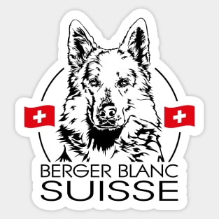 Berger Blanc Suisse Portrait Sticker